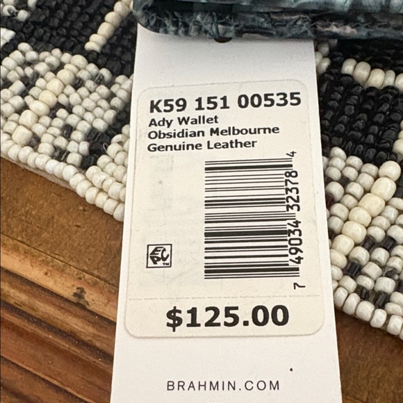 Brahmin Blue Crocodile Embossed Wallet - Picture 3 of 3